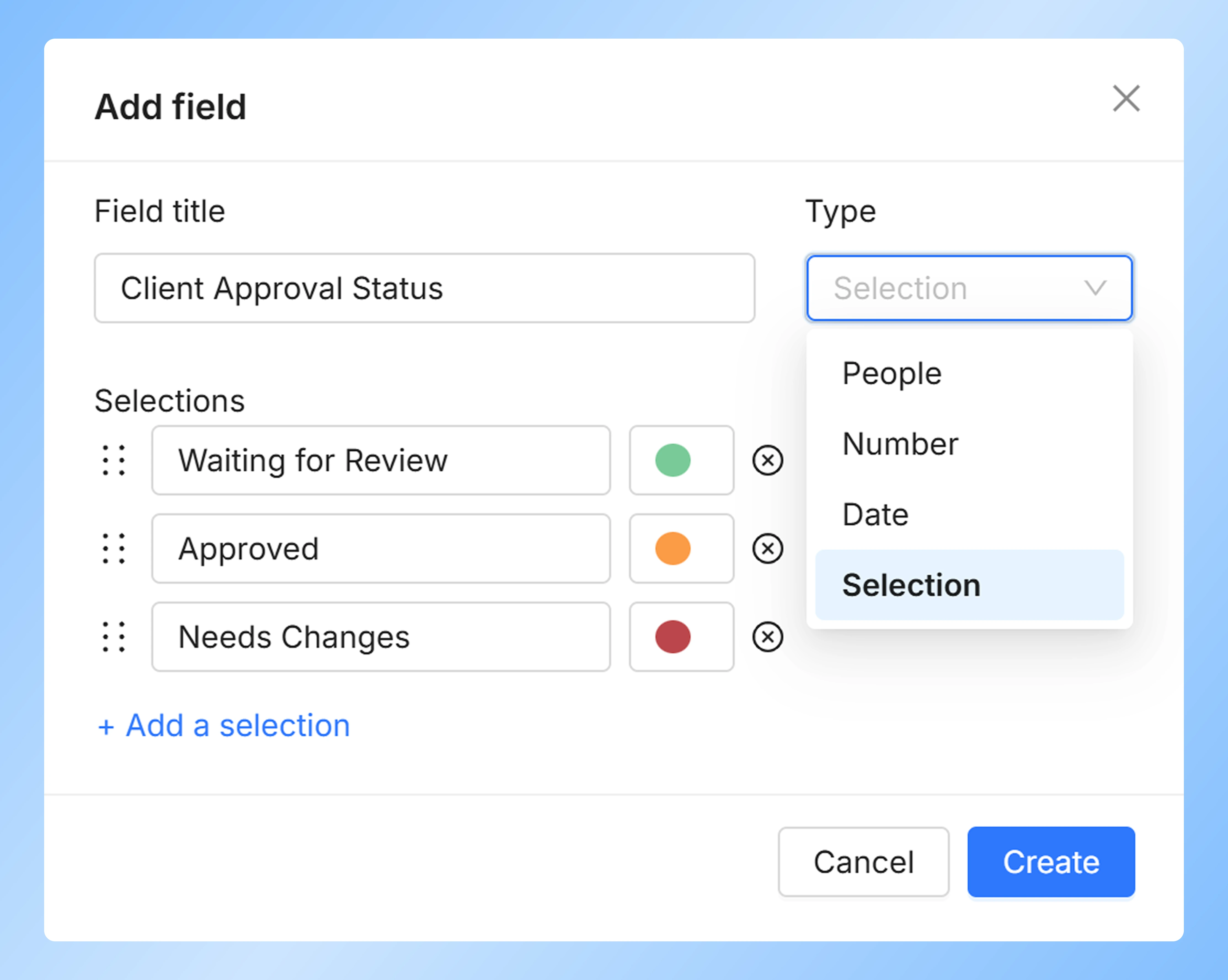 Worklenz custom fields